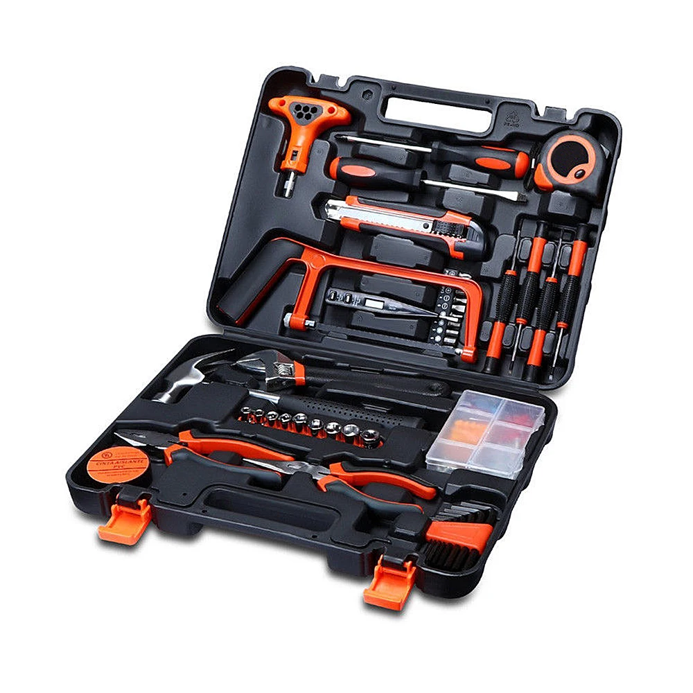 

82Pcs Hand Tool Set Household Repair Tool Kit with Plastic Toolbox Storage Case Socket Wrench Screwdriver Home Car Tool
