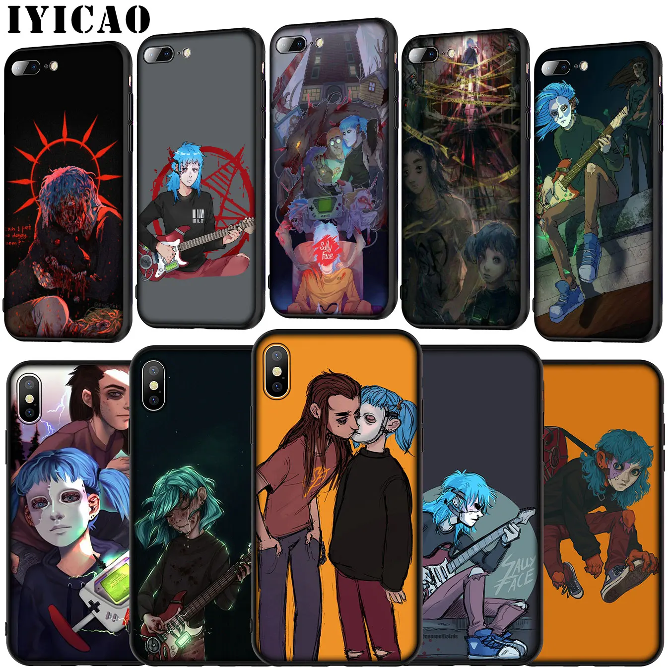 IYICAO Sally Face Game Soft Silicone Cover Case for Huawei P30 P20 Pro P10 P9 Lite Mini 2017 2016 P Smart Z Plus 2019 |