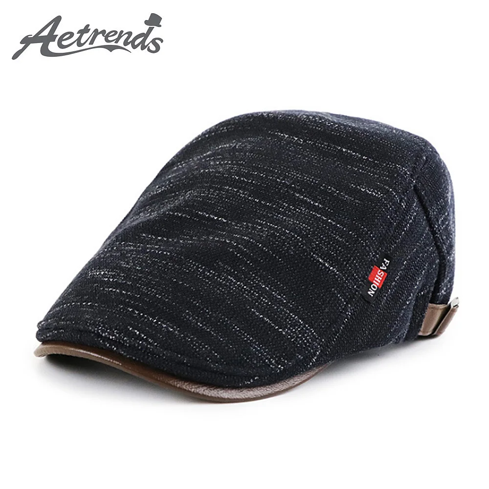 

[AETRENDS] Winter Newsboy Cap with Fleece Inside Men Women Flat Caps Cabbie Hat Driving Hats Z-9971