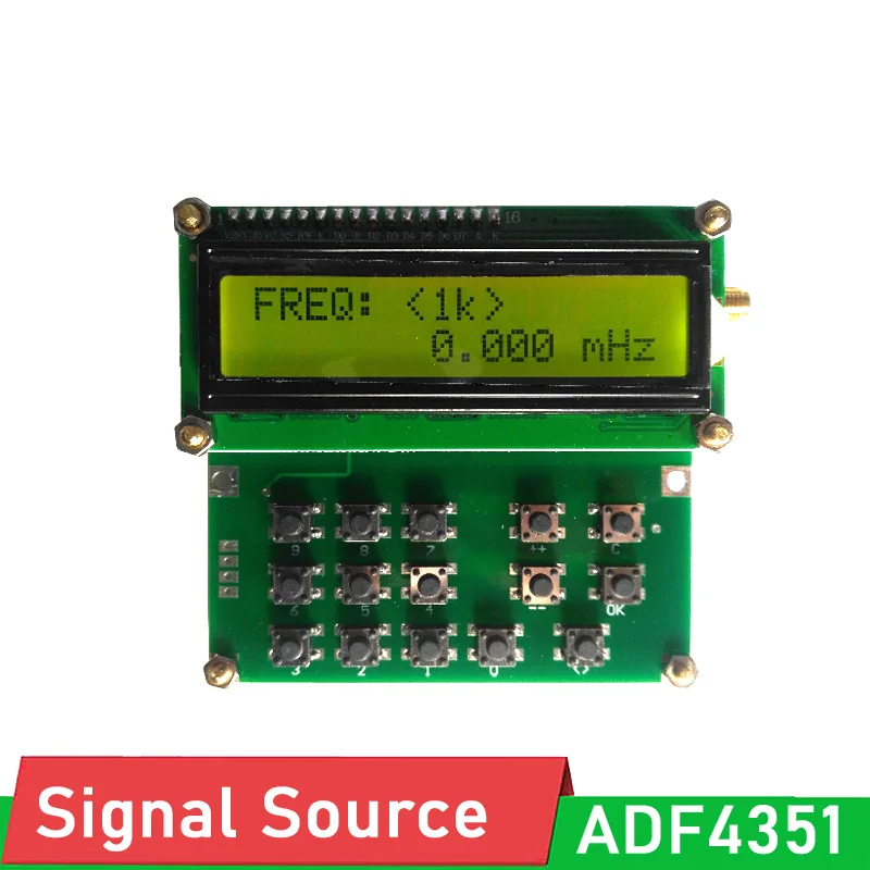 Adf4351 vfo fonte, fonte de sinal simples 35mhz-4400mhz oscilador de frequência variável gerador de sinal