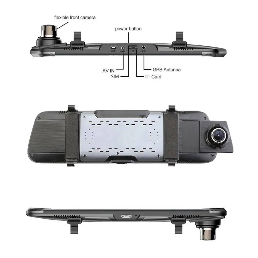 4G Streaming Media Wifi Driving Recorder 10 Inch Full Screen Smart Rearview Mirror HD Android Navigation Electronic Dog