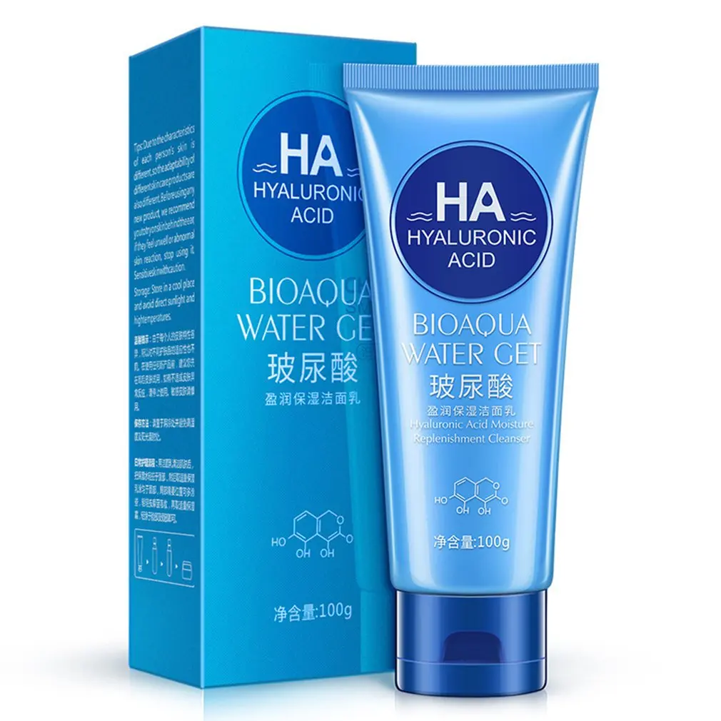 

100g Hyaluronic Acid Moisturizer Facial Cleanser Hydrating Cleaning Dirt Oil Control Shrink Pores Men/women Skin Care