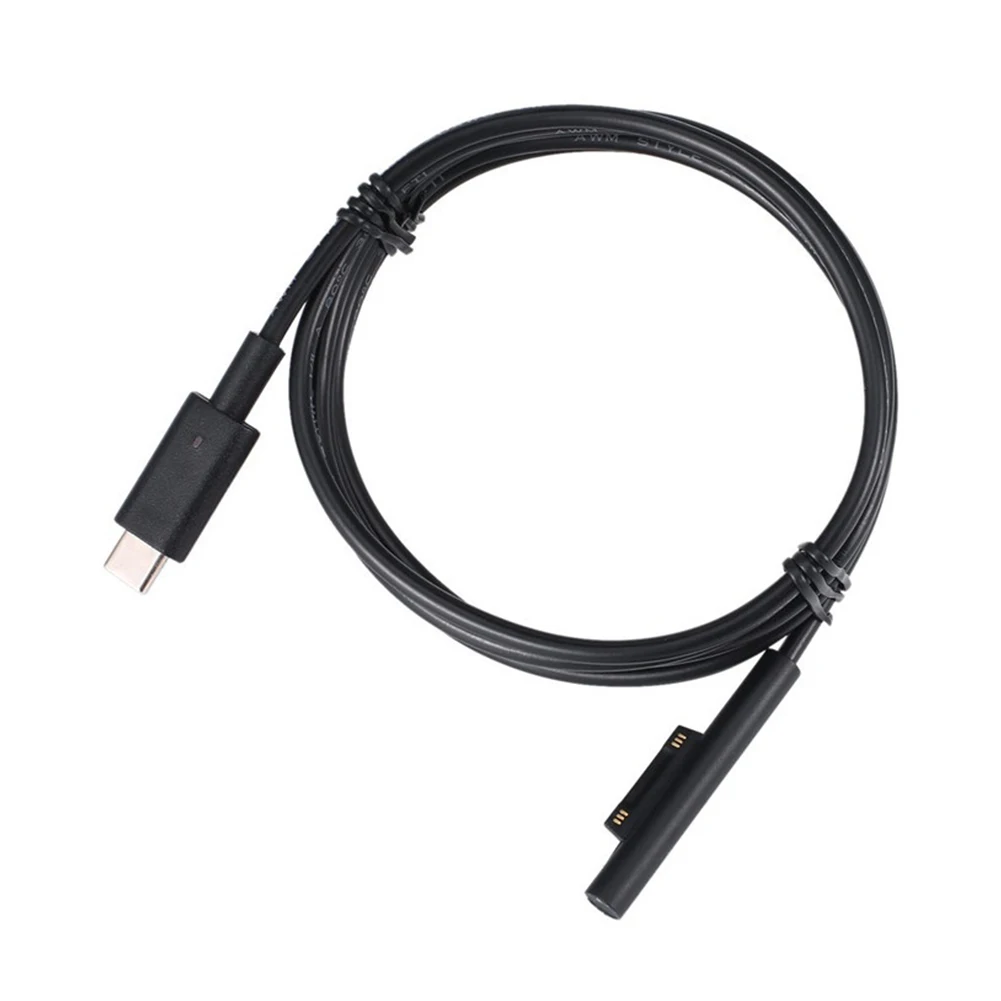 

Compact Fast Charge Charging Cable Connector Magnetic Black Type C Plug And Play Tablet Practical For Microsoft Surface 4