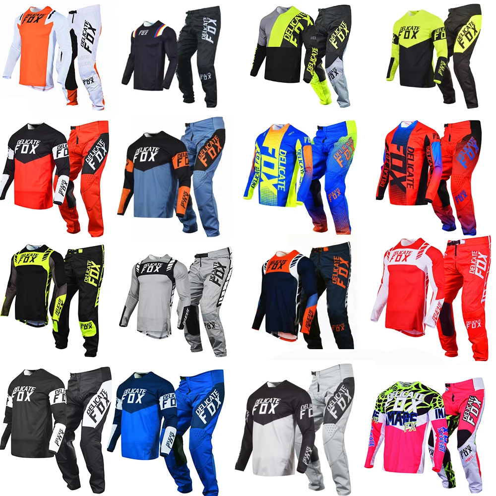 Motocross Gear Set Delicate Fox 180 360 Jersey Pants MX Combo MTB Mountain Bike Outfit Offroad Men Suit For Adult | Автомобили и
