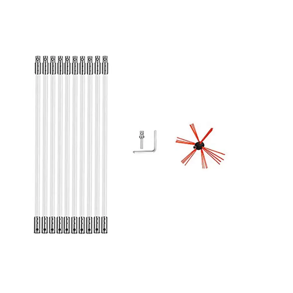 8/10m щетки дымохода котла набор кистей бытовые промышленные дымохода котла сушильная машина для очистки сушилка воздуховодов ящик для инструментов