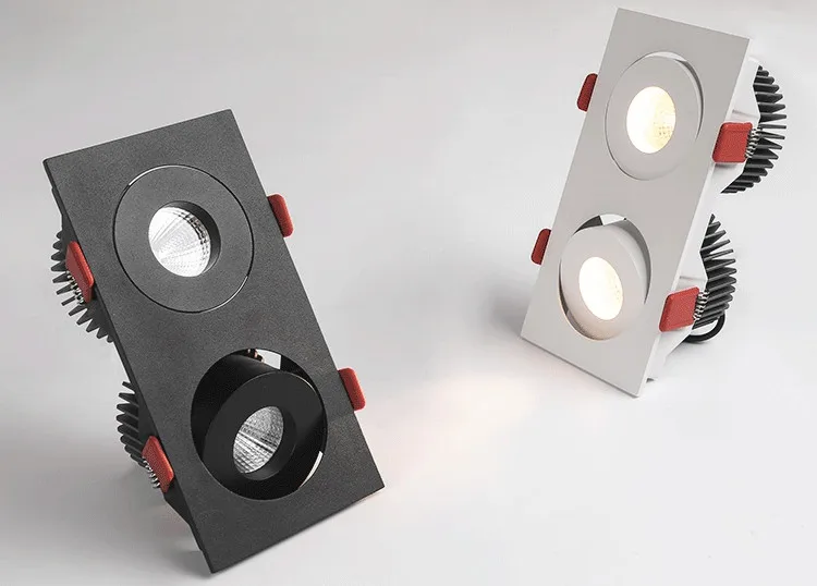 双头射灯led嵌入式长方形客厅无主灯斗胆灯吊顶暗装天花黑色筒灯-tmall_21