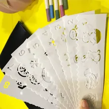 Мультфильм DIY выдалбливают окрашенные альбом для шаблонов тема трафарет с кружевом дети живопись набор PDA шаблон