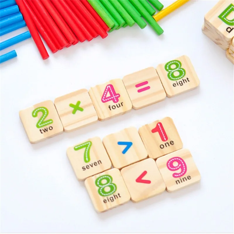 Детские деревянные цифры палочка Математика Раннее Обучение подсчет развивающие математические игрушки для детей детский подарок