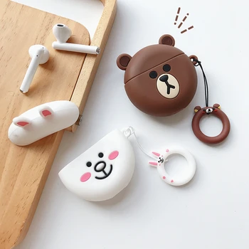 

For Huawei Freebuds 3 Case Cute Brown Bear Corney Rabbit Anime Earphone Cover Fundas For Freebuds Free Buds 3 Kawaii Soft Case