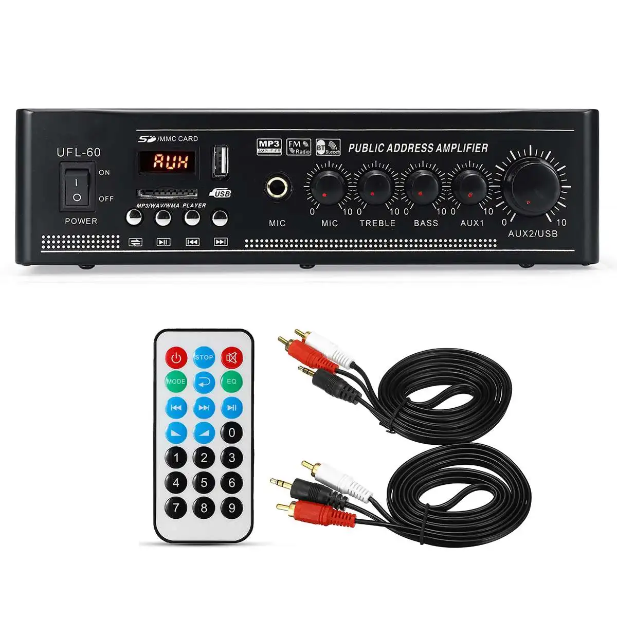 800 Вт 220 В 2CH HIFI аудио стерео усилитель мощности bluetooth FM радио USB SD домашний кинотеатр Amplificador аудио караоке музыкальный плеер