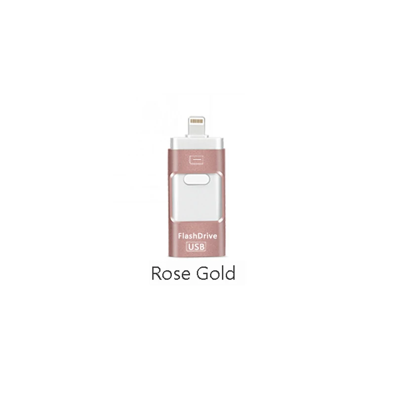 Rose gold Флеш-накопитель USB 3,0 накопитель 128g 32g 64g Android OTG Флешка для micro iphone sony samsung U диск 3 в 1 карта памяти USB - Цвет: Rose gold
