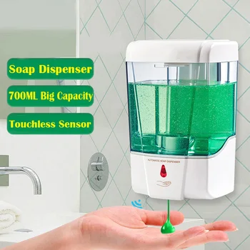 

Soap Dispenser 700ml Automatic Touchless Sensor Hand Sanitizer Detergent Liquid Soap Dispenser Wall Mounted For Bathroom Kitchen
