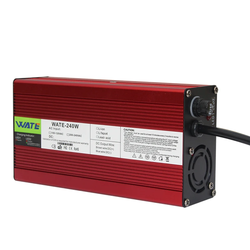 Carregador 50.4v 4a 50.4v 4a Carregador de Íon de Lítio para Bicicleta Elétrica 44.4v 12s Bateria de Lítio Invólucro de Alumínio com Ventilador - Image 2