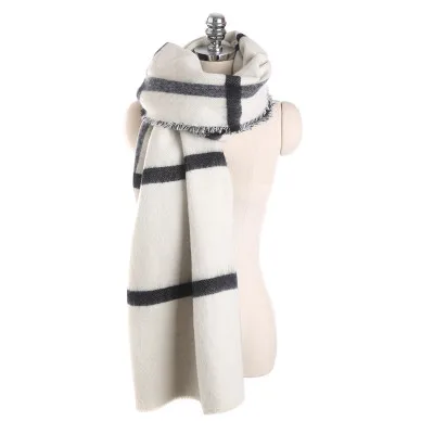 Новое поступление, осенне-зимний женский Мягкий темпераментный толстый шарф с кисточками, свежий шерстяной удобный трендовый теплый большой шарф - Цвет: Бежевый