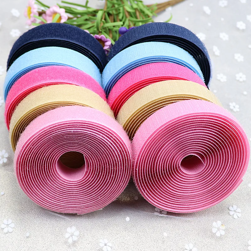 

2cm*1M Magic Tape Adhesive Fastener DIY Polyester Nylon Hook Loop Tape Fastener Sewing Accessories Klittenband No Glue