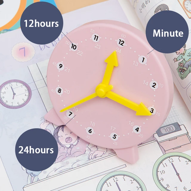 Children Kids Clock Model Toys Early Educational Cognitive Math Toy Montessori Teaching Aids Three-needle Linkage Detachable Toy 3
