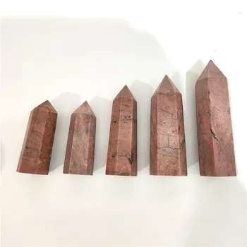 

Hand Carved Exquisite Natural Rhodonite Crystal Point Wand ZJP