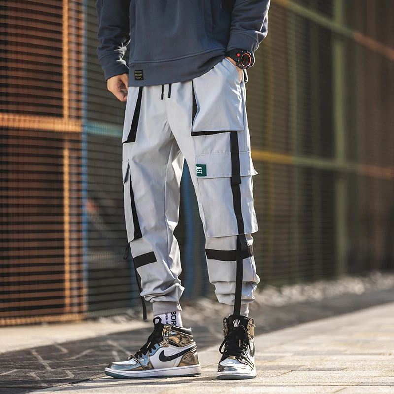 HCXY 2021 Mens autumn and Winter Pants Thick Warm Cargo Casual Loose Fur Trousers Pockets Overalls pants for men | Мужская одежда