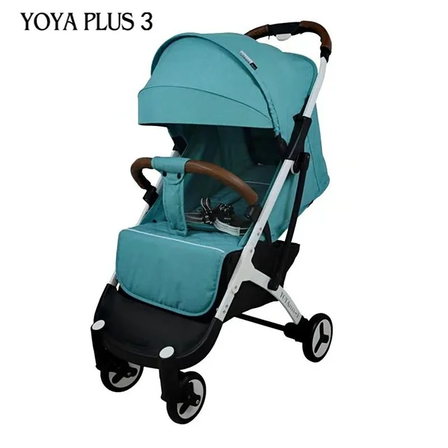 YOYA Plus, детская коляска с высоким пейзажем, легкая, регулируемая, на колесиках, дизайн, одна рука, складная, большое пространство, для путешествий, детская коляска - Цвет: Light Blue