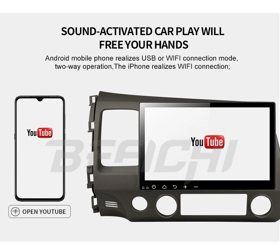 Best android 9.0 PX30 car dvd gps player for honda civic 2006-2011 with radio gps navigation support mirror link steering wheel 12