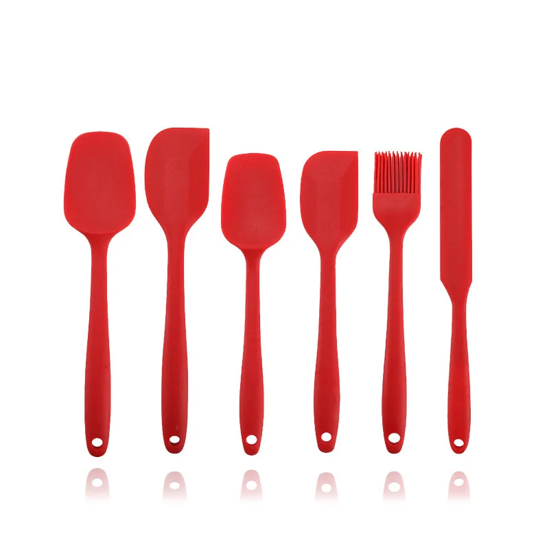 6pcs Heat-Resistant Silicone Baking Pastry Spatulas Cream Butter Cake Spoon Scraper Kitchen Cooking Tools Utensils Accessories