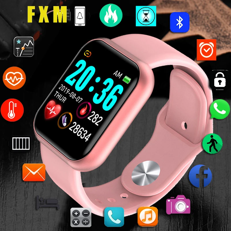 Y68 Bluetooth женские спортивные Смарт часы мужские водонепроницаемые монитор