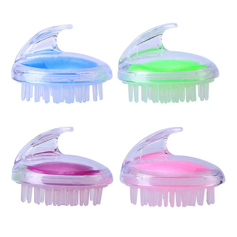 Transparent Silicone Shampoo Brush Home Health Massage Shampoo Brush Hair Washing Massager Comb Pet Bath Spa Brush Z