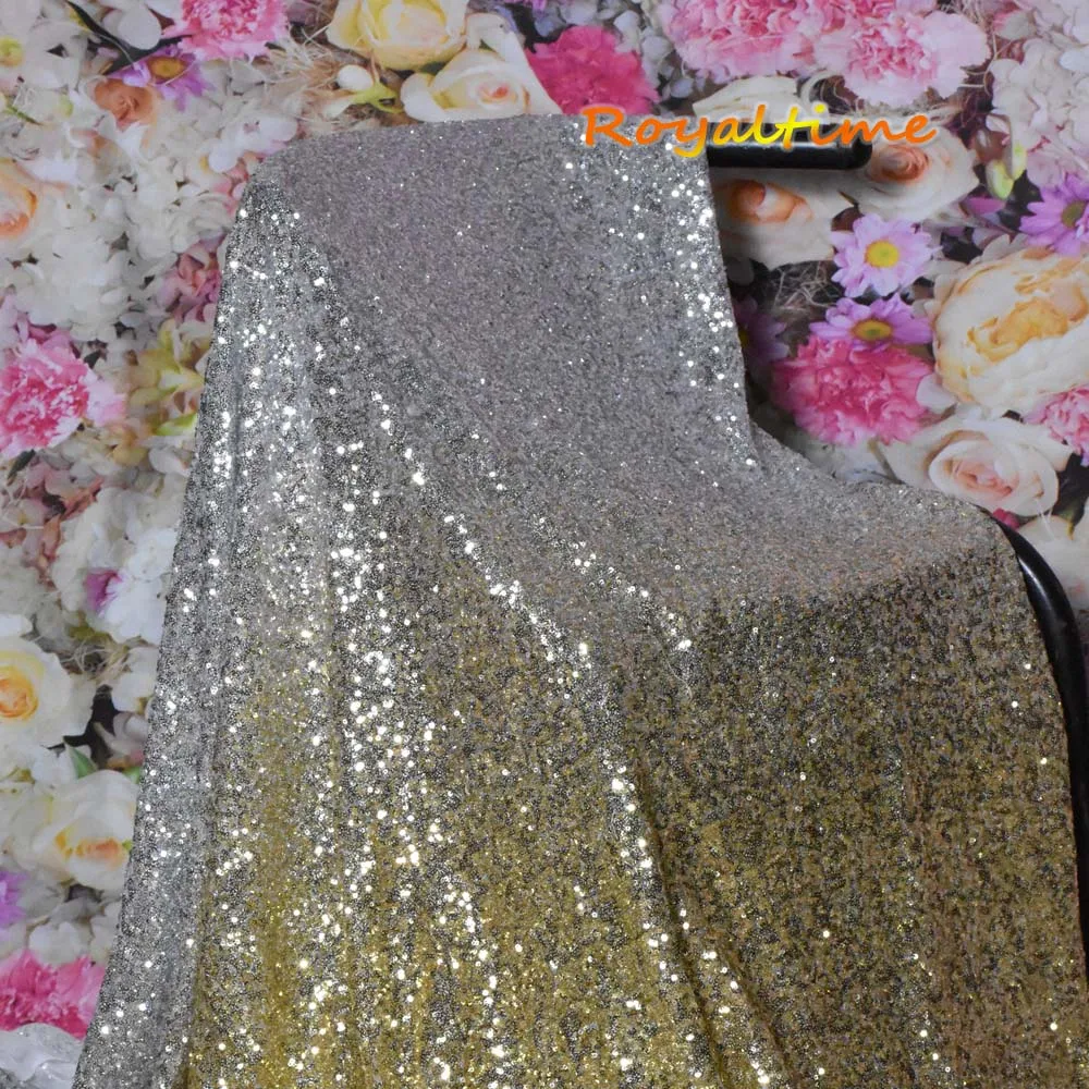 Light Gold Silver Sequin Fabric 004