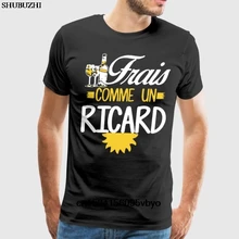 Хлопковая мужская футболка с круглым вырезом и принтом на заказ, Мужская футболка Frais comme un ricard wine, Мужская модная хлопковая футболка, Мужская футболка