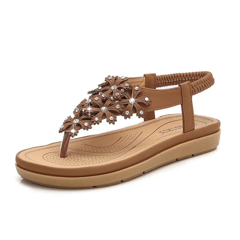 С цветочным узором sandalias mujer 2020 Босоножки на платформе Женская летняя обувь с
