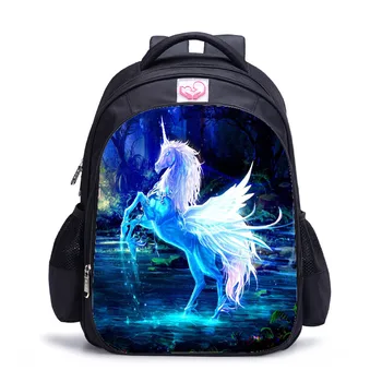 

children's backpack for go back school crazy horse printing children's school bag boy girls Primary school pupils shoulder bag