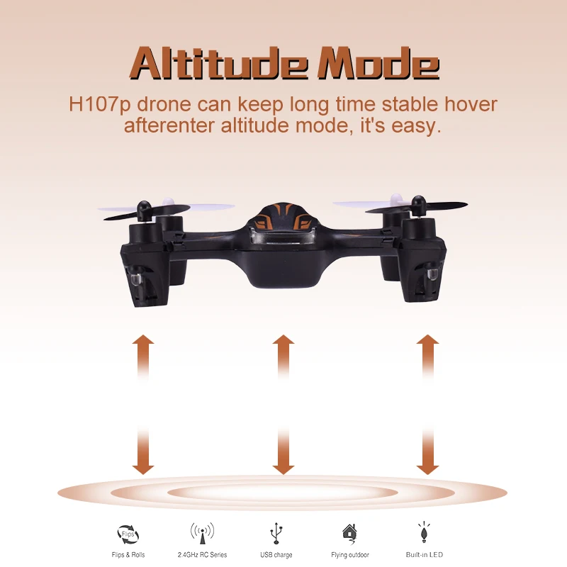 HUBSAN H107P мини дрона с дистанционным управлением X4 плюс 4 канала высоты режим 360°flips и вращения и 2,4 ГГц RC Квадрокоптер Серия 2 RTF