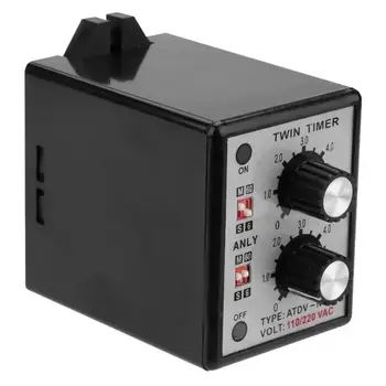 

AC 220V On Off Twin Timer Relay Knob Control Time Switch Twin Timer Relay 6S-60M