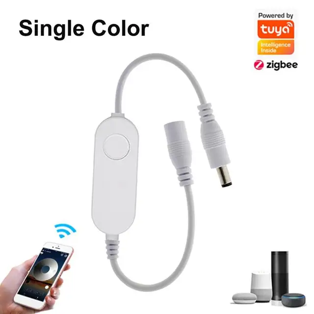 TUYA Zigbee LED Light String Controller Smart 5V 12V 24V RGBW RGBWW RGB+CCT RGB Dimmer Controller Alexa Echo Plus Voice Control Single Color