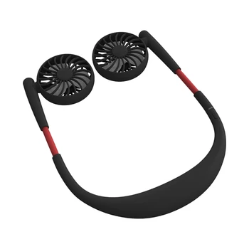 

USB Rechargeable 2000MAh Portable Hanging Neck Sports Fan Headphone Design Mini Cooler Wearable Neck Fans for Travel Office Outd