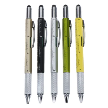 

Screwdriver Caliper Level Pen with Blue Refill Stationery Office School Supplies Gifts Multifunctional Scale Ruler Ballpoint Pen