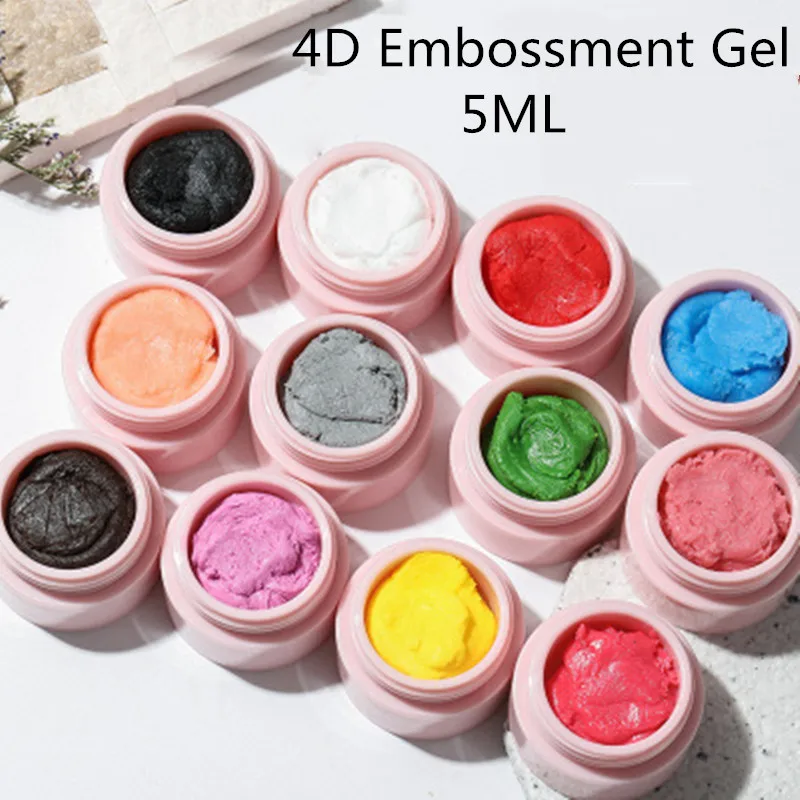 

GISLAN 12 Colors 5ml Sculpture Nail Gel 4D Carved Plasticine UV Gel Varnish Creative DIY Nail Art Painting 3D Embossment Gel