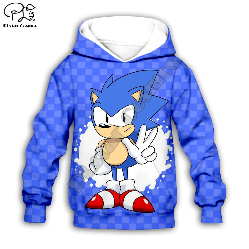 Детские Тканевые аниме супер звуковые Мультфильмы 3d толстовки/свитшот для