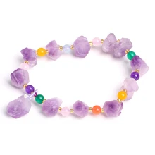 Фиолетовый кристалл стиль браслет с Светильник Цвет Фиолетовый ShuiJingJing сырье кластер MS Национальный Ветер