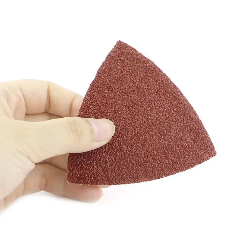 10 шт. Треугольники шлифовальная наждачная бумага коврик 80 мм абразивные шлифовальные Бумага зернистостью 40-800 E7CB