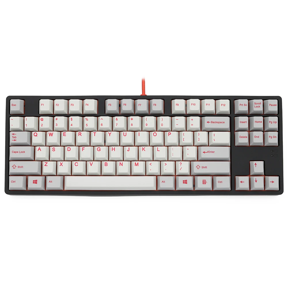 

139 Cherry profile red font Dye Sub Keycap Set thick PBT plastic keyboard gh60 xd60 xd84 cospad tada68 rs96 zz96 87 104 fc660