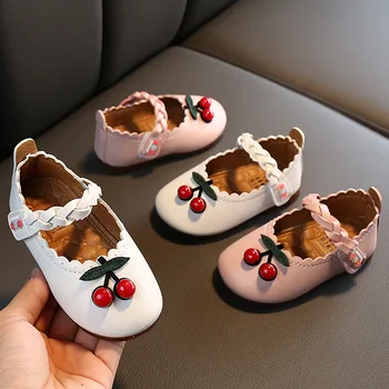 

Spring and Autumn Children Girls Shoes Toddler Anti-slippery Soft Botton Fashion Solid Leather Shoes Kids Leather Shoes