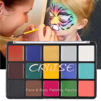 

15 Colors Face&Body Painting Custom Cosplay Makeup Painting for Adults Children Halloween Party Make up Facia Body Painting Tool