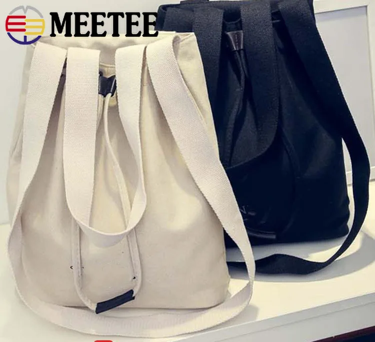 5meter Meetee Cotton Webbing 25/32/38/50mm Natural Color Canvas Ribbon for Bag Strap Belt DIY Sewing Clothes Tape Decor Craft