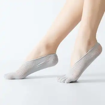 

Five finger stockings ladies velvet summer mesh breathable invisible shallow mouth silicone lace stockings