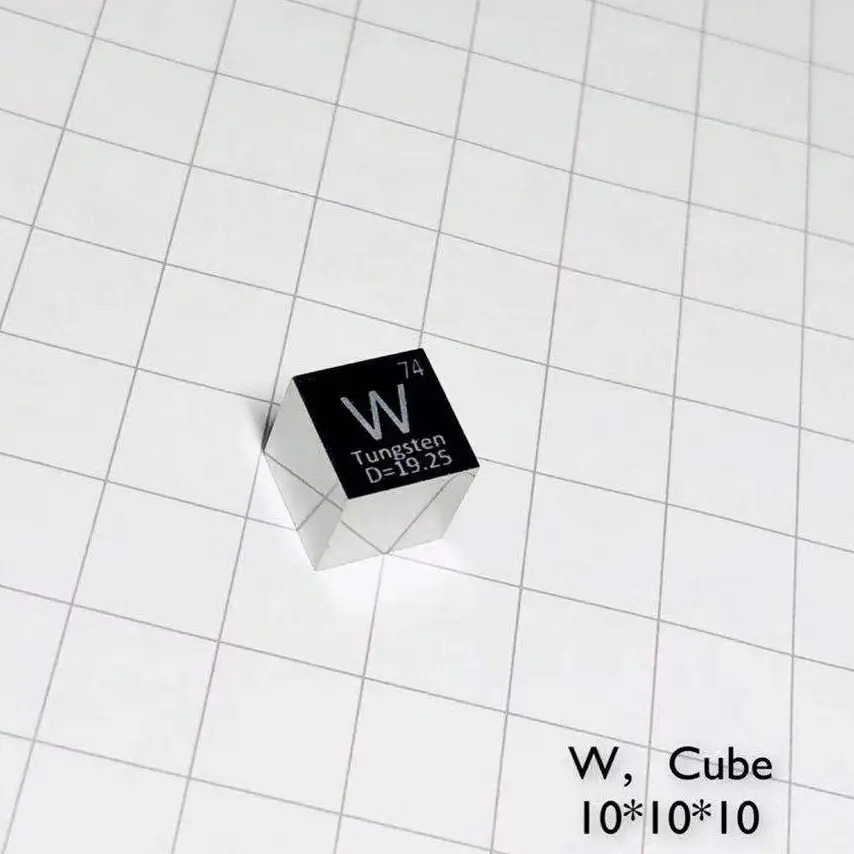 Tungsten W куб для периодической таблицы 99.95% чистая длина 10 мм вес 19 25 г|Магнитные
