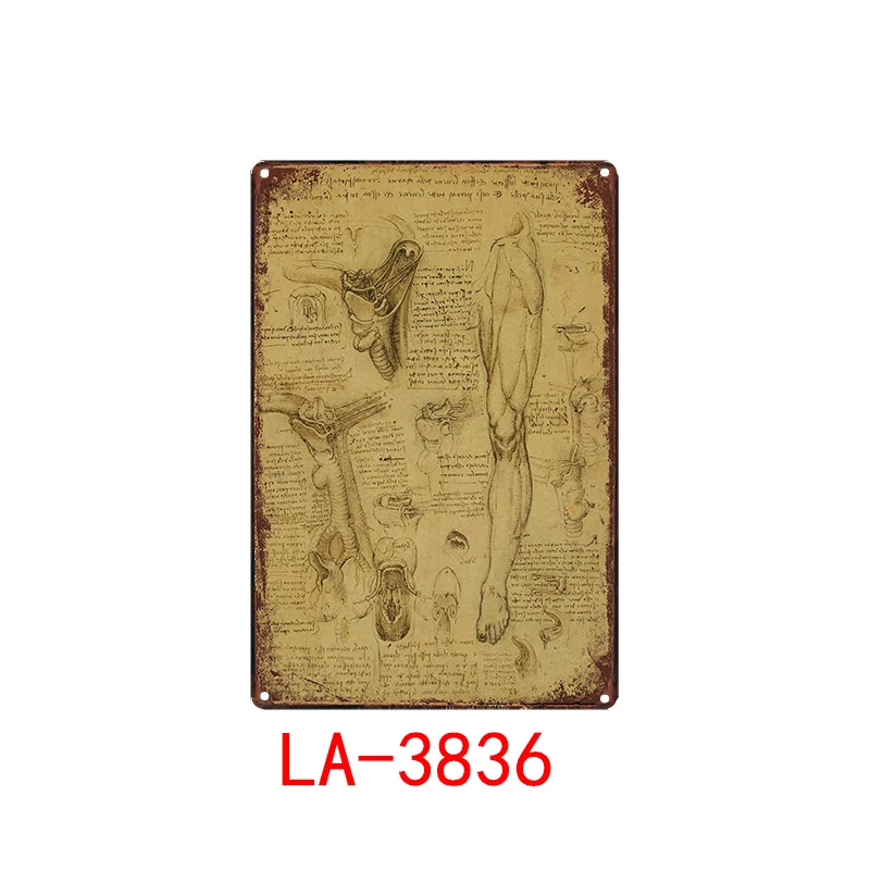 Эскиз леonardo da Vinci-металлические вывески, настенный плакат, доска, мотор, настенная живопись, античный винтажный бар, паб, Декор