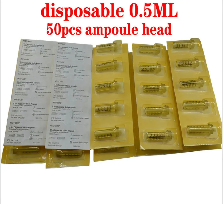 0.5ml 50pcs head 2в1 мезо инжекторный пистолет гиалуроновая ручка 0,3 мл и 0,5 мл головка Золотая гиалурониковая кислотная ручка губа наполнитель Jnjector неинвазивный небулайзер Новинка - Номер модели: 0.5ml 50pcs head