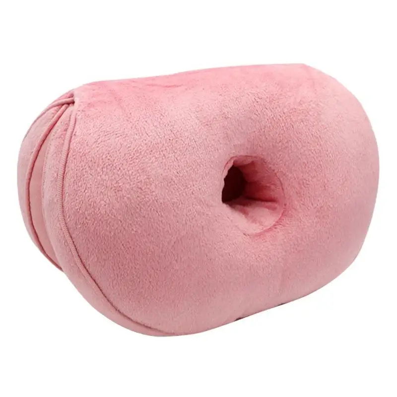 Многофункциональная двойная комфортная Подушка с эффектом памяти, подъемник сидения на бедрах, подушки с двойным круглым вырезом - Цвет: Розовый