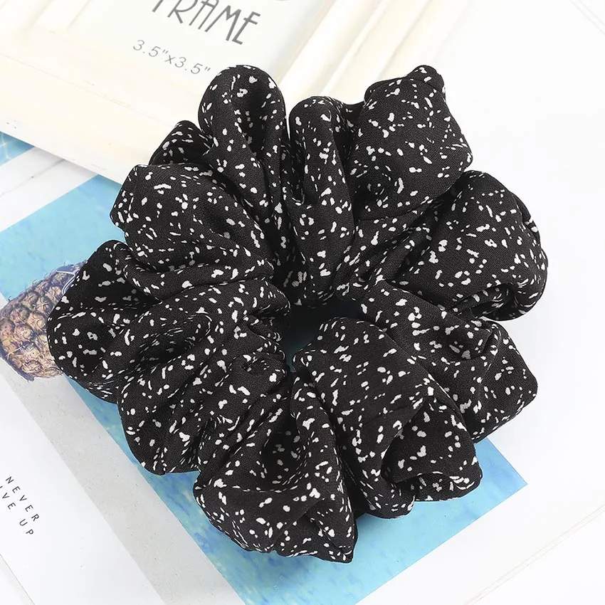 designer head scarf Levao Printing Ruched Elastic Hair Band Large Scrunchies Dot Elastic Hair Ring Ponytail Holder Women Hair Rope Hair Accessories best hair clips Hair Accessories